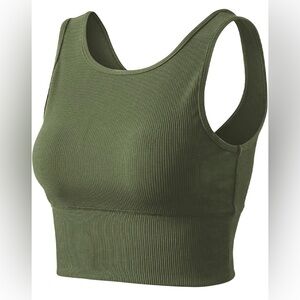 Green Cropped Workout Tank